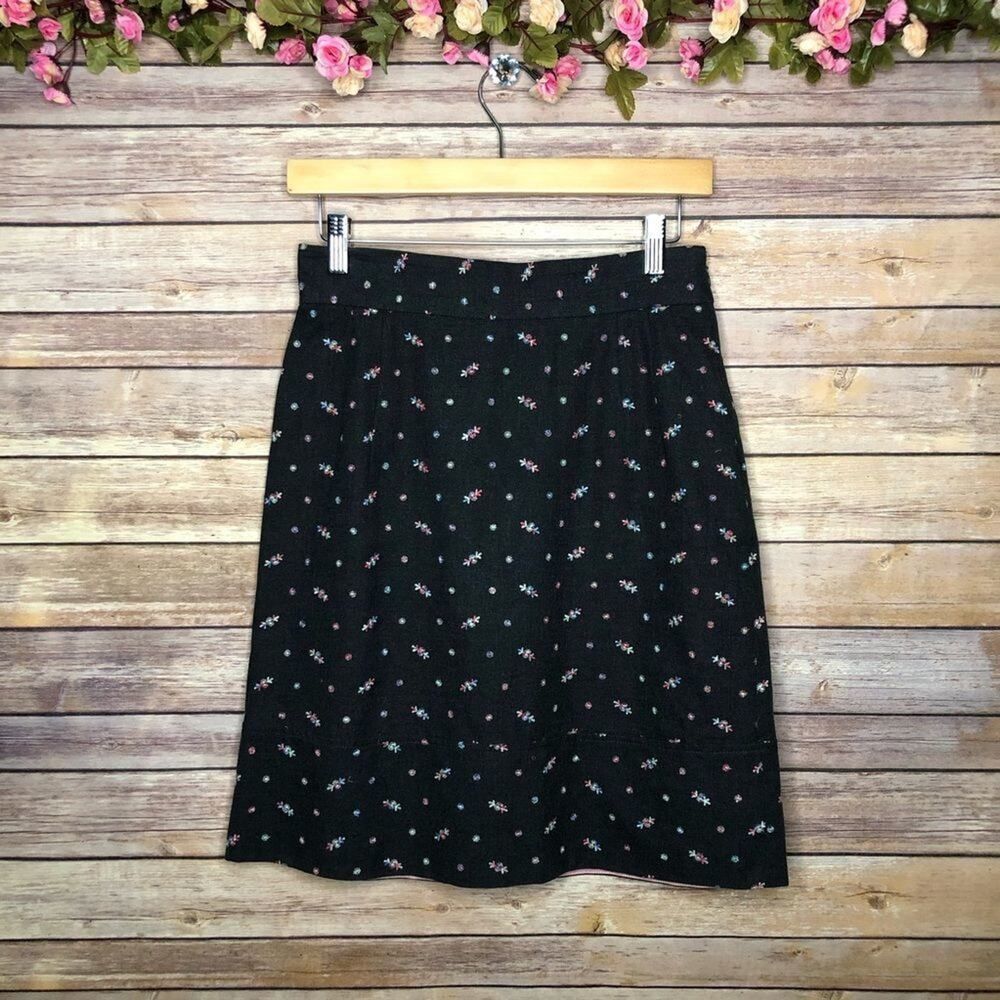 Anthropologie Wolffia Floral Embroidered Skirt